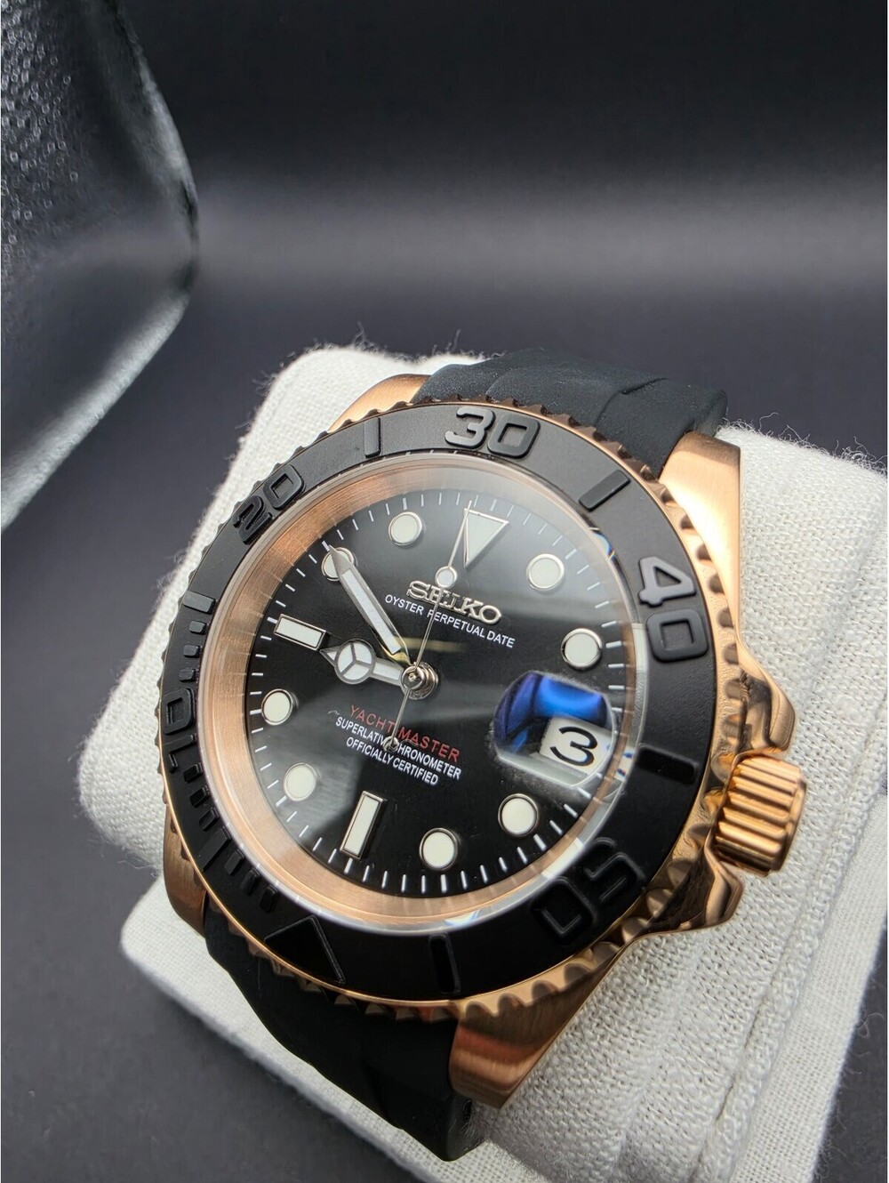 Seiko Yacht Master Rose Gold Watch Mod